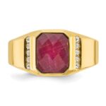 14k IBGoodman Men's Gemstone and Diamond Ring Mounting - Image 6