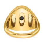 10k IBGoodman Men's Oval Onyx and Diamond Complete Ring - Image 7