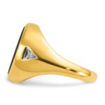 14k IBGoodman Men's Oval Onyx and 1/15 carat Diamond Complete Ring - Image 5