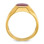10k IBGoodman Men's Created Ruby Doublet Stone and Diamond Complete Ring - Image 2