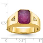10k IBGoodman Men's Created Ruby Doublet Stone and Diamond Complete Ring - Image 3