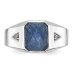14k White Gold IBGoodman Men's Gemstone and Diamond Ring Mounting - Image 6
