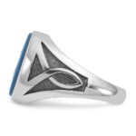 14k White Gold IBGoodman Men's with Black Rhodium Blue Agate Complete Ring - Image 5