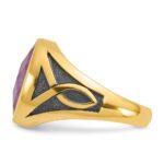 14k with Black Rhodium IBGoodman Men's Ruby Doublet Stone Complete Ring - Image 5