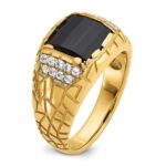 IBGoodman 14k 1/4 carat Lab Grown Diamond VS/SI+ G+ and Onyx Complete Nugget Men's Ring - Image 6
