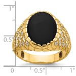 14k IBGoodman Men's Onyx and 1/2 carat Diamond Nugget Complete Ring - Image 3