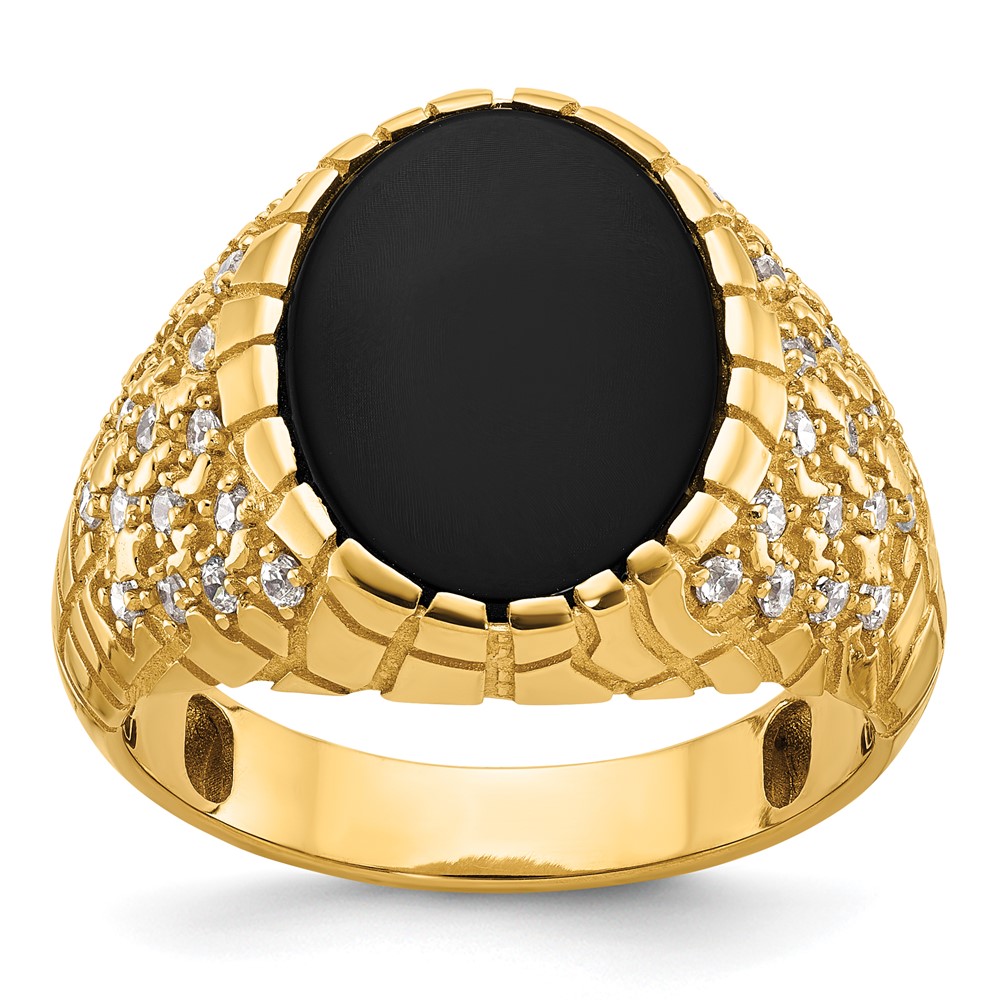 B52169-4YOX_AA.jpg 14k IBGoodman Men's Onyx and Diamond Nugget Ring Mounting - Image 1
