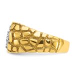 14k IBGoodman Men's Two-tone Men's 1 carat Diamond Nugget Cluster Complete Ring - Image 4