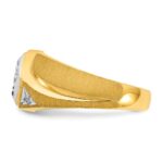 14k Two-Tone IBGoodman Men's Satin Diamond Complete Ring - Image 3