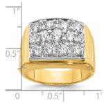 IBGoodman 14k with White Rhodium 1 7/8 carat Lab Grown Diamond VS/SI+ G+ Polished Satin and Grooved Men's Cluster Ring - Image 7