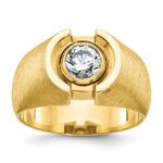 14k IBGoodman Men's Polished and Satin Diamond Ring Mounting