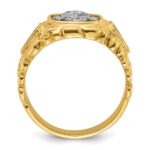 IBGoodman 10k Two-tone Men's Polished and Nugget Textured Blue Lodge Master Masonic Ring Mounting - Image 2