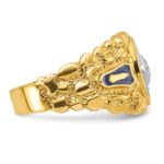 IBGoodman 14k Two-tone Men's Polished and Nugget Textured Blue Lodge Master Masonic Ring Mounting - Image 7