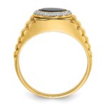 14k Two-tone IBGoodman Men's Onyx and 1/5 carat Diamond Complete Ring - Image 2