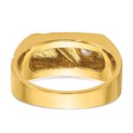 14k IBGoodman Men's Polished and Satin Diamond Signet Ring Mounting - Image 7