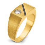 14k IBGoodman Men's Polished and Satin Diamond Signet Ring Mounting - Image 8