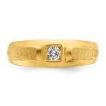 14k IBGoodman Men's Polished and Satin 1/6 carat Diamond Complete Ring - Image 6
