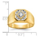 14k IBGoodman Men's Polished and Satin 1/6 carat Diamond Complete Ring - Image 2