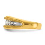 14k IBGoodman Men's Polished and Satin 5-Stone Ring Mounting - Image 3