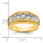 IBGoodman 14k with White Rhodium Men's Polished and Satin 5-Stone 1 Carat AA Quality Diamond Ring - Image 3