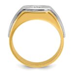 14k Two-tone IBGoodman Men's Polished and Satin 1/3 carat Diamond Complete Ring - Image 2