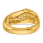 IBGoodman 14k with White Rhodium Men's Polished and Satin 1/2 Carat AA Quality Diamond Ring - Image 5