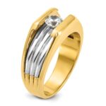14k Two-tone IBGoodman Men's 1/2 carat Diamond Complete Ring - Image 8