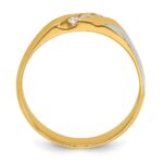 IBGoodman 14k Two-tone Men's Polished Satin and Grooved 3-Stone 1/4 Carat AA Quality Diamond Ring - Image 2