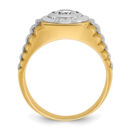 IBGoodman 14k Two-tone Men's Polished Satin and Textured Ring Mounting
