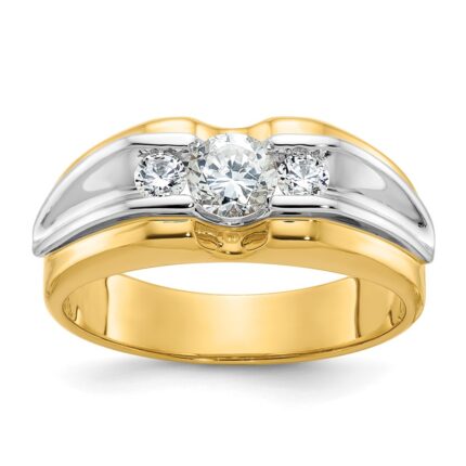 14k Two-tone IBGoodman Men's 3/4 carat Diamond Complete Ring