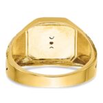 IBGoodman 10k Two-tone Men's Polished and Textured with Blue Enamel and Diamond Blue Lodge Master Masonic Ring - Image 5