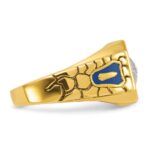 IBGoodman 14k Two-tone Men's Polished and Textured with Blue Enamel and Diamond Blue Lodge Master Masonic Ring - Image 9