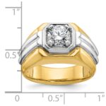 IBGoodman 14k Two-tone 1 carat Lab Grown Diamond VS/SI+ G+ Complete Polished and Grooved Men's Ring - Image 7