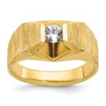 IBGoodman 14k 1/3 carat Lab Grown Diamond VS/SI+ G+ Complete Polished and Satin Men's Ring