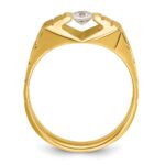 14k IBGoodman Men's Polished and Satin 1/3 carat Diamond Complete Ring - Image 2