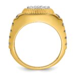 IBGoodman 14k Two-Tone 1/2 carat Lab Grown Diamond VS/SI+ G+ Complete Ribbed Men's Cluster Ring - Image 2