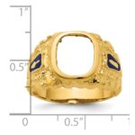 IBGoodman 10k Men's Polished and Nugget Textured Blue Lodge Master Masonic Ring Mounting - Image 3