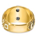 IBGoodman 10k Two-tone Men's Polished and Textured with Multi-color Enamel Blue Lodge Master Masonic Ring - Image 5