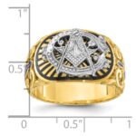 IBGoodman 10k Two-tone Men's Polished and Textured with Multi-color Enamel Blue Lodge Master Masonic Ring - Image 8