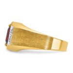 14k IBGoodman Men's Polished and Satin Gemstone and Diamond Ring Mounting - Image 5