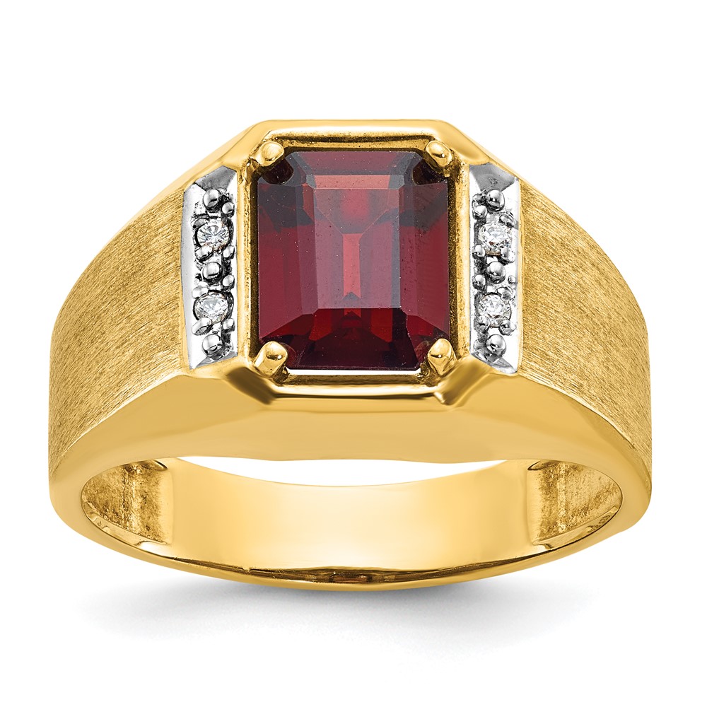 B57676-4YCR_AA.jpg 14k IBGoodman Men's Polished and Satin Gemstone and Diamond Ring Mounting - Image 1