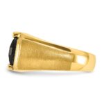 10k IBGoodman Men's Onyx and Diamond Complete Ring - Image 5