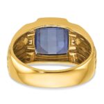 14k IBGoodman Men's Gemstone and Diamond Ring Mounting - Image 7
