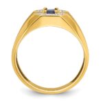 14k IBGoodman Men's Gemstone and Diamond Satin Ring Mounting - Image 2