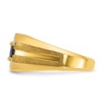 14k IBGoodman Men's Gemstone and Diamond Satin Ring Mounting - Image 5