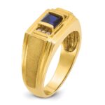 14k IBGoodman Men's Gemstone and Diamond Satin Ring Mounting - Image 8