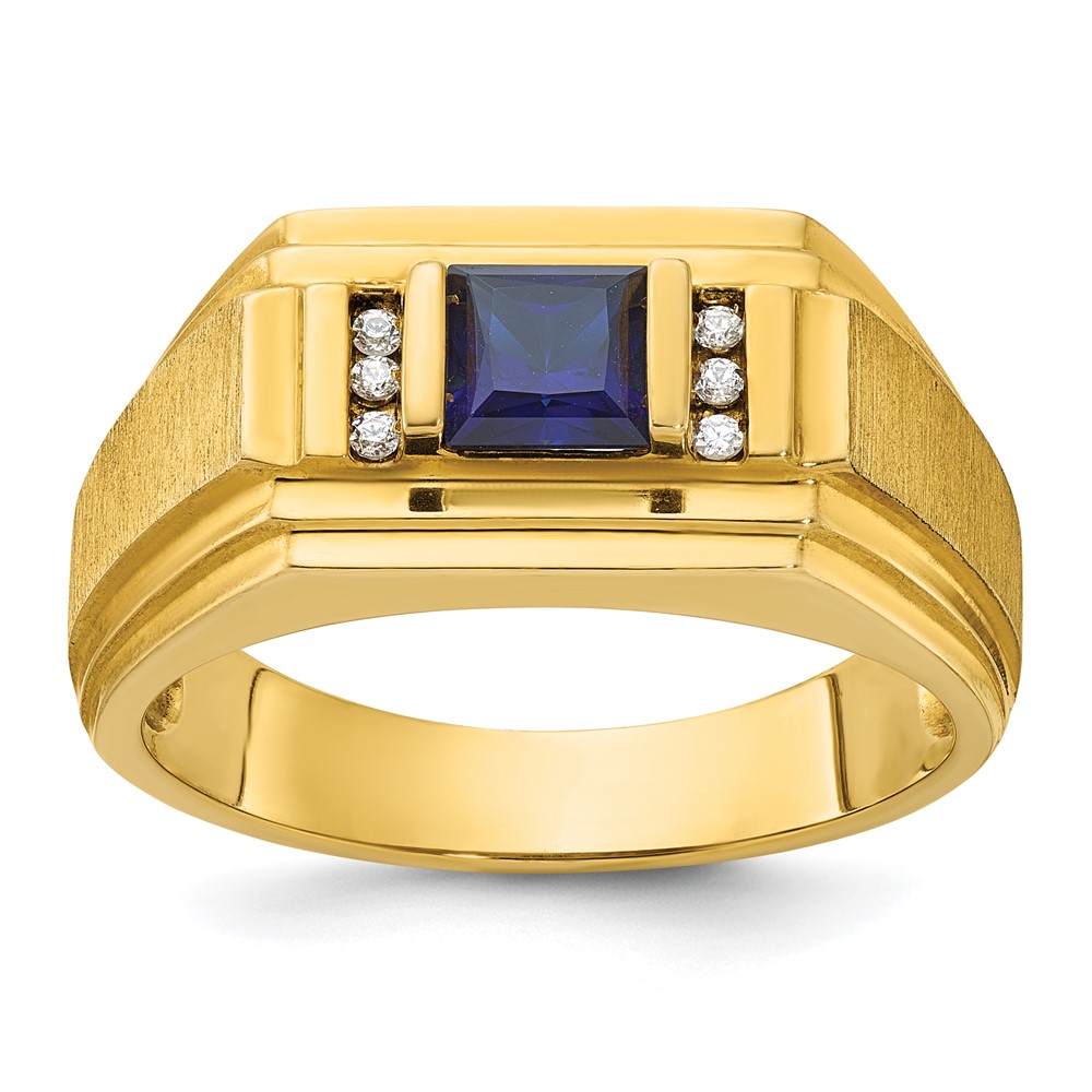 B57716-4YCS_AA.jpg 14k IBGoodman Men's Gemstone and Diamond Satin Ring Mounting - Image 1