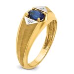 14k IBGoodman Men's Gemstone and Diamond Satin Ring Mounting - Image 8