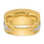 IBGoodman 14k Two-tone Men's Polished and Grooved 7-Stone 3/4 Carat AA Quality Diamond Ring - Image 5