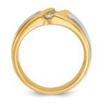 IBGoodman 14k Two-tone Men's Polished and Satin 3-Stone 1/4 Carat AA Quality Diamond Ring - Image 2